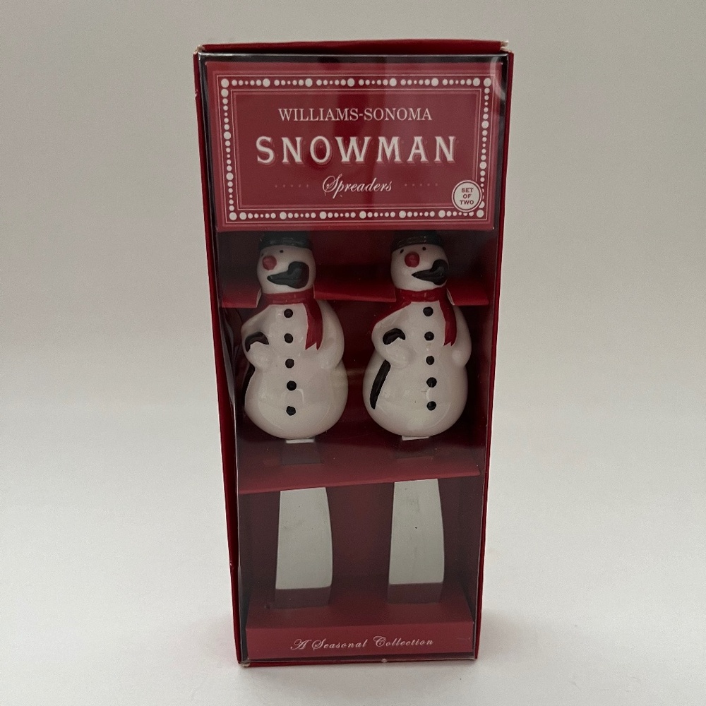 WILLIAMS-SONOMA SNOWMAN SPREADERS NIB